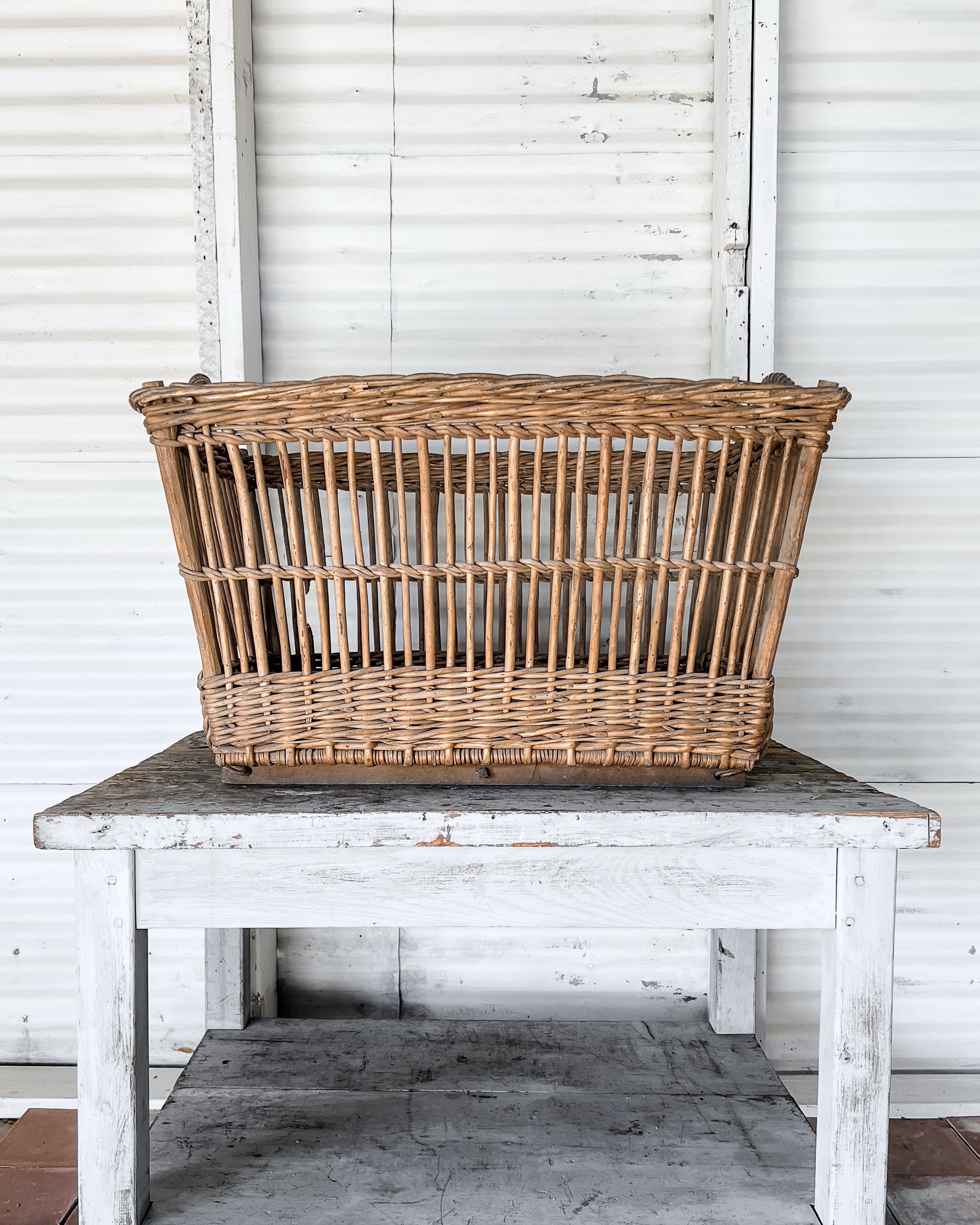 French antique basket高さ33cm